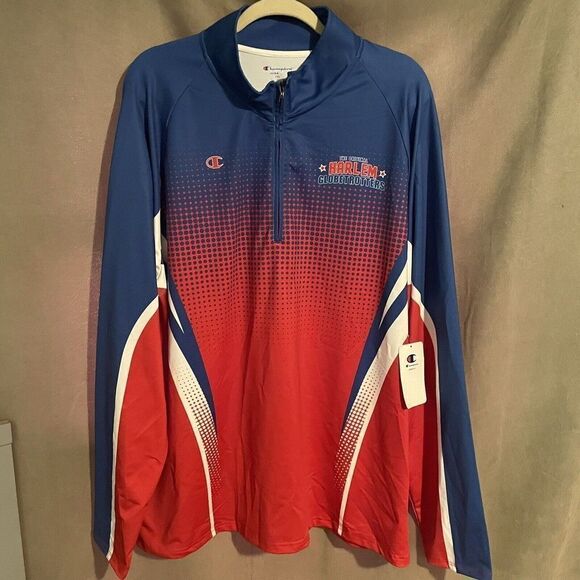 NWT Harlem Globetrotters 1/4 Zip Warm Up Pullover Jacket Champion XXL 2XL - Picture 1 of 8